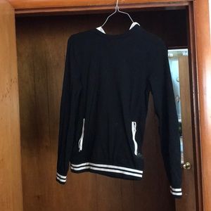 Black and white long sleeve with hood